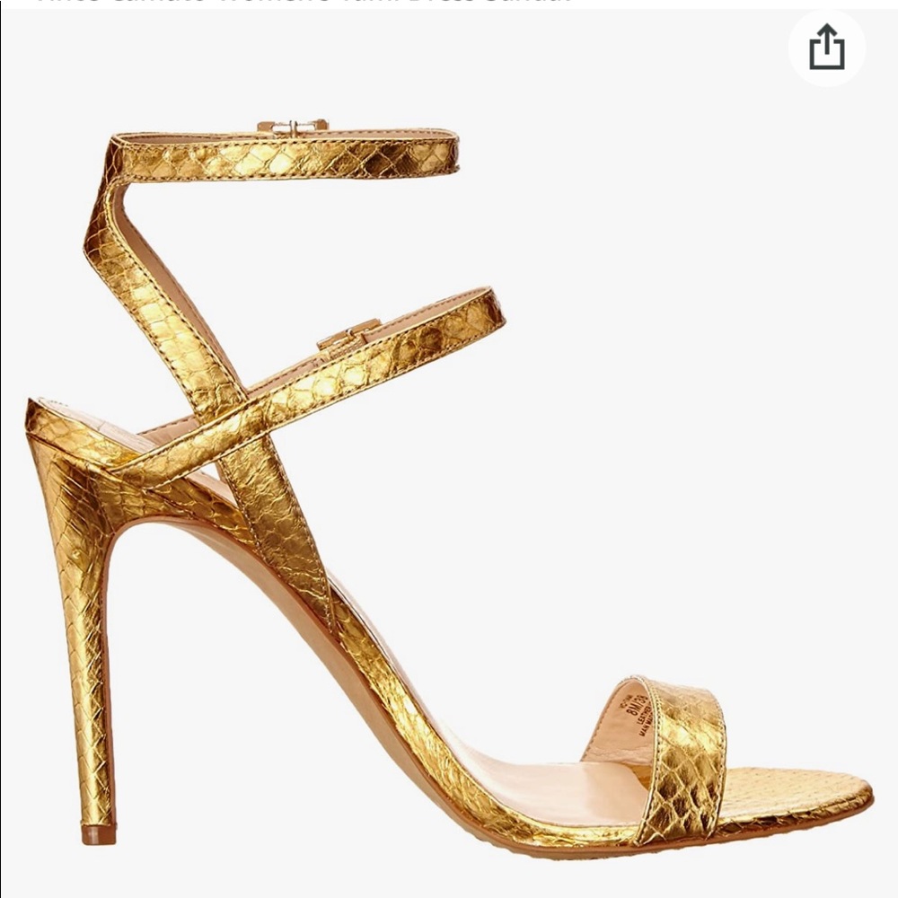 COPY - VINCE CAMUTO | Tami Gold Reptile Embossed Dress Sandal Heel women’s 7